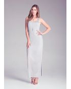 Bebe Metallic Jersey Maxi Dress - Lyst
