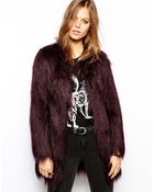 Unreal Fur Wanderlust Coat In Wine Faux Fur - Lyst