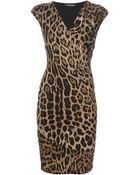 Roberto Cavalli Leopard Print Dress - Lyst