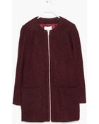 Mango Bouclé Wool-Blend Coat - Lyst
