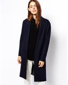 Asos Coat In Long Line Bonded Wool - Lyst