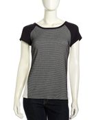 Sachin & Babi Antilia Two-Tone Knit Baseball Blouse - Lyst
