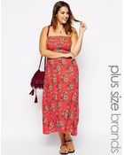 AX Paris Plus Size Strapless Maxi Dress In Floral Print - Lyst