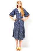 Kristinit Silk Navy Chloe Dress - Lyst