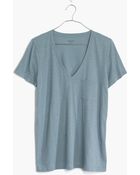 Madewell Slub V-Neck Pocket Tee - Lyst