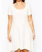 Asos Curve Exclusive Dip Back Dress In Texture - Lyst