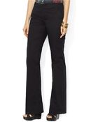 Lauren by Ralph Lauren Sateen Wide Leg Pants - Lyst