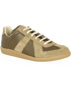 Maison Martin Margiela Replica Leather And Suede Sneaker - Lyst