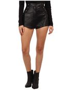 Balmain Highwaisted Leather Short Shorts - Lyst