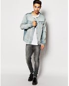 Cheap Monday Collarless Denim Jacket - Lyst