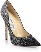 Jimmy Choo Tartini Crystal-Coated Suede Degrade Pumps - Lyst