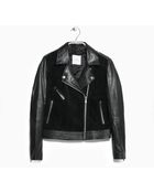 Mango Leather Biker Jacket - Lyst
