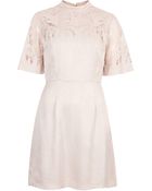 Topshop Lace Applique Aline Dress Nude - Lyst