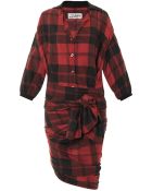 Decades X Jean Paul Gaultier Plaid Wrap Shirt Dress - Lyst