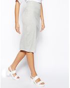 Asos Column Pencil Skirt in Sweat - Lyst