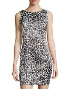 Aidan Mattox Animal-Print Sheath Dress - Lyst