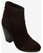 Rag & Bone Classic Newbury Suede Booties: Burgundy - Lyst