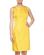 Oscar de la Renta Metallic Pencil Shift Dress - Lyst