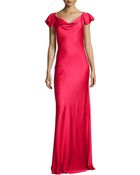 Michael Kors Flutter-Sleeve Bias Charmeuse Gown - Lyst