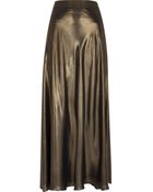 River Island Gold Metallic Maxi Skirt - Lyst