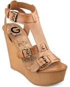G By Guess Womens Tazzy Platform Wedge Sandals - Lyst