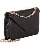 Barneys New York Croc-Stamped Mini Shoulder Bag - Lyst