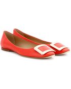 Roger Vivier Belle Vivier Leather Ballerinas - Lyst