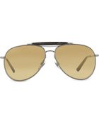 Gucci Gunmetal Rectangle Sunglasses Gunmetal - Lyst
