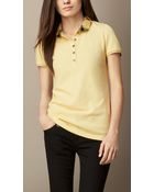 Burberry Check Collar Polo Shirt - Lyst
