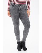 Forever 21 Stretch Fit Mineral Wash Jeans - Lyst