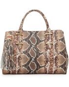 Ivanka Trump Snake-Embossed Leather Satchel Bag - Lyst