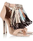 MSGM Embellished Leather Sandals - Lyst