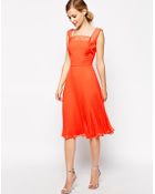 Asos Pleated Midi Dress - Lyst