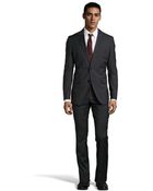 Hugo Boss Dark Grey Wool Two Button Suit With Flat Front Pants - Lyst
