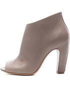 Maison Margiela Leather Open Toe Bootie - Lyst