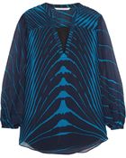 Diane von Furstenberg Tanyana Printed Silk-Chiffon Top - Lyst