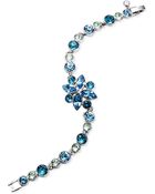 Givenchy Silvertone Blue Crystal Flex Bracelet - Lyst