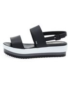 Fendi Napa Leather Platform Sandal - Lyst