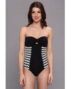 Seafolly Mod Club Bandeau Maillot - Lyst