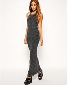 Asos Maxi Dress With Sexy Back In Metallic - Lyst