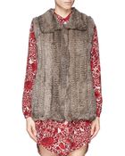 H Brand 'Primrose' Rabbit Fur Knit Gilet - Lyst