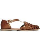 Asos Jessabelle Leather T-Bar Flat Shoes - Lyst