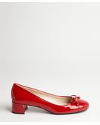 Prada Red Patent Leather Cap Toe Heel Pumps - Lyst