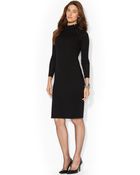 Lauren by Ralph Lauren Long-sleeve Wool Moto Dress - Lyst