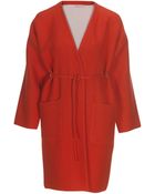 Stefanel Cotton Coat With Adhesive Strips - Lyst