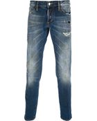 DSquared2 Distressed Straight Leg Jean - Lyst
