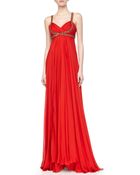 Notte By Marchesa Silk Chiffon Embellishedtrim Gown - Lyst