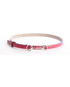 Gucci Pink Leather Horsebit Buckle Skinny Belt - Lyst