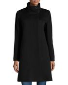 Fleurette Funnel-Neck Wool/Cashmere Coat - Lyst
