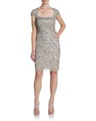 Adrianna Papell Beaded & Sequined Cocktail Dress - Lyst